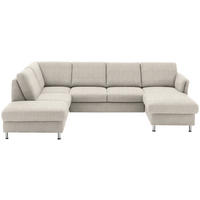 SOFFA i flatväv beige  - beige/kromfärg, Klassisk, metall/textil (200/305/168cm) - Beldomo System