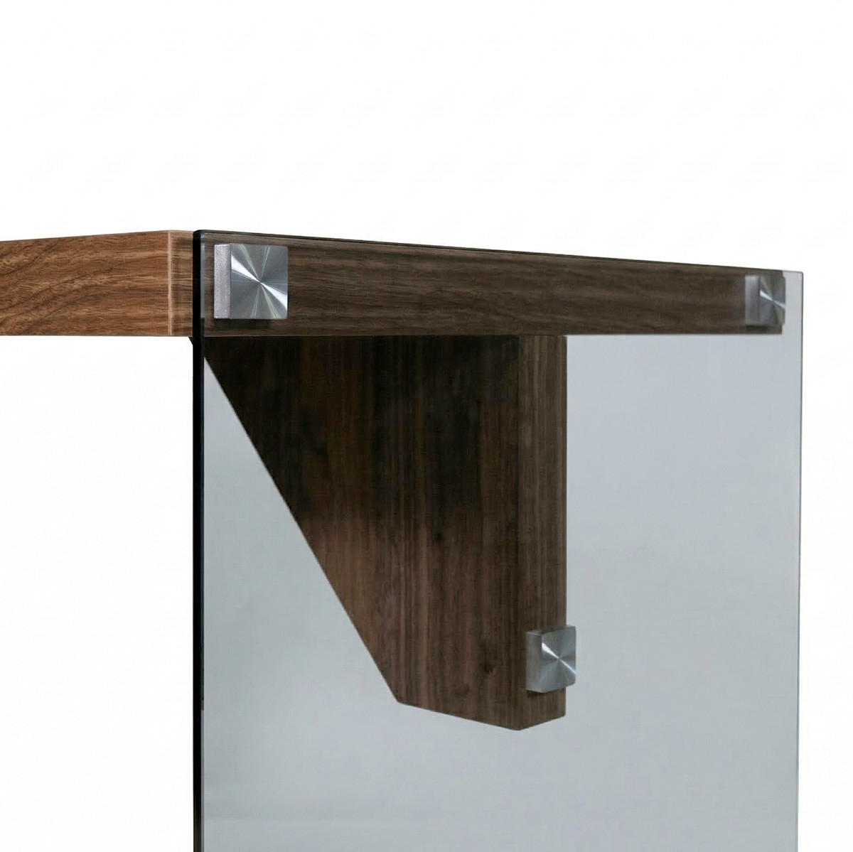 SCHREIBTISCH 141,8/74/55 cm Walnussfarben  - Walnussfarben/Schwarz, Design, Glas/Holzwerkstoff (141,8/74/55cm) - MID.YOU