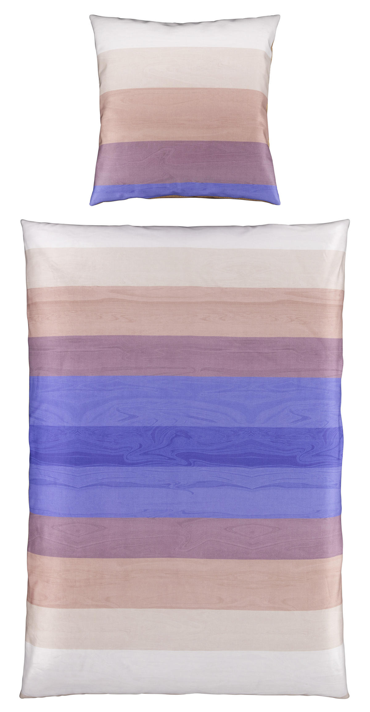 BETTWÄSCHE Satin 135/200 cm  - Blau/Braun, KONVENTIONELL, Textil (135/200cm) - Ambiente
