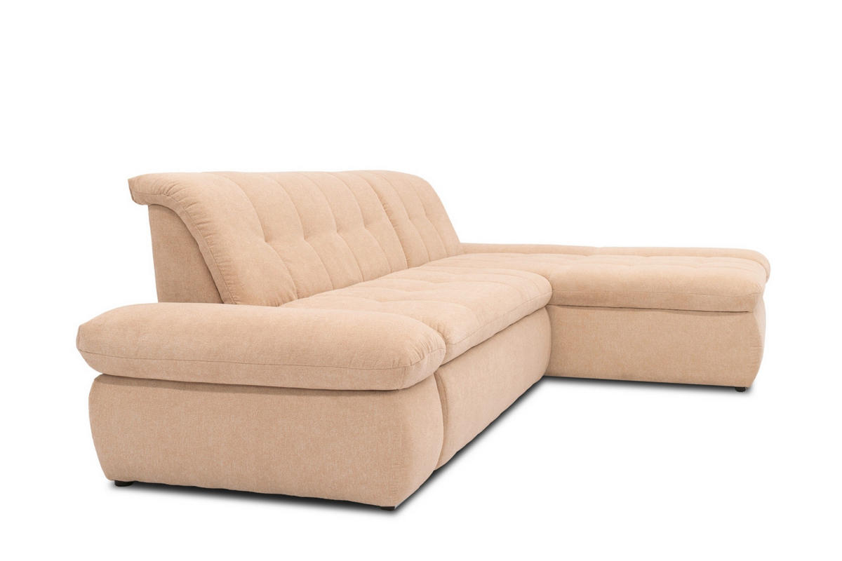 ECKSOFA Beige Mikrofaser  - Chromfarben/Beige, KONVENTIONELL, Textil/Metall (300/172cm) - MID.YOU