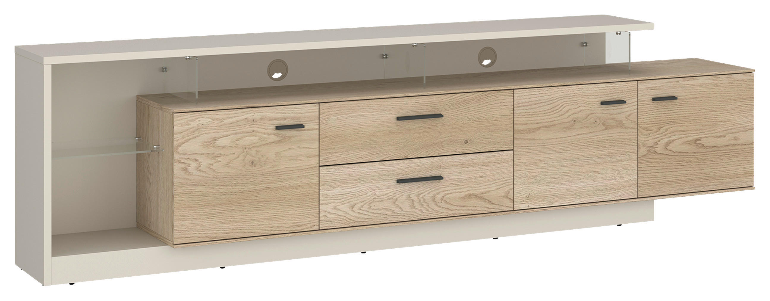 TV-Element, B: 236,4 cm Eichefarben/Kaschmir