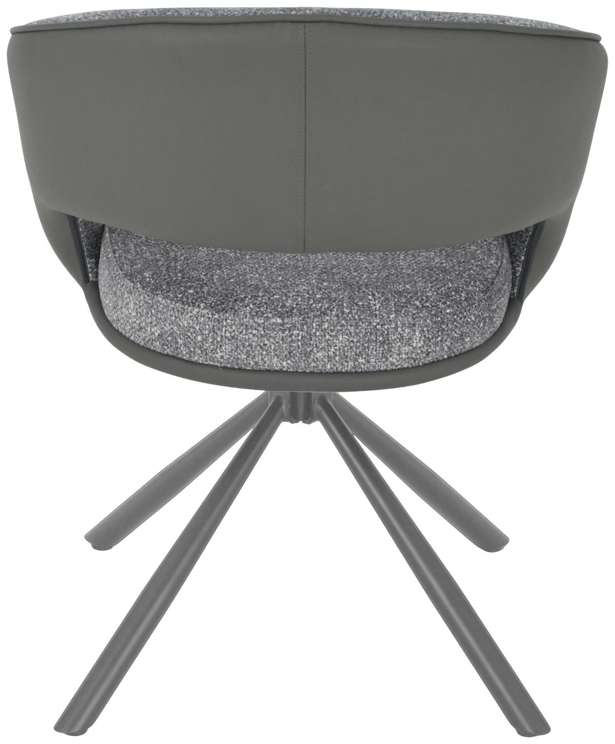 ARMLEHNSTUHL  in Eisen Lederlook, Leinenoptik  - Dunkelgrau/Grau, LIFESTYLE, Holz/Textil (58/83/62cm) - Livetastic