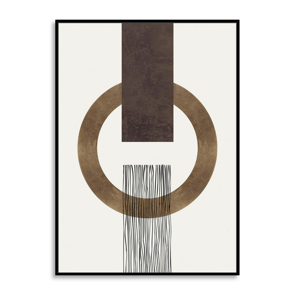 KUNSTDRUCK Abstraktes  - Goldfarben/Schwarz, Trend, Holzwerkstoff/Textil (51,5/71,5cm) - Monee