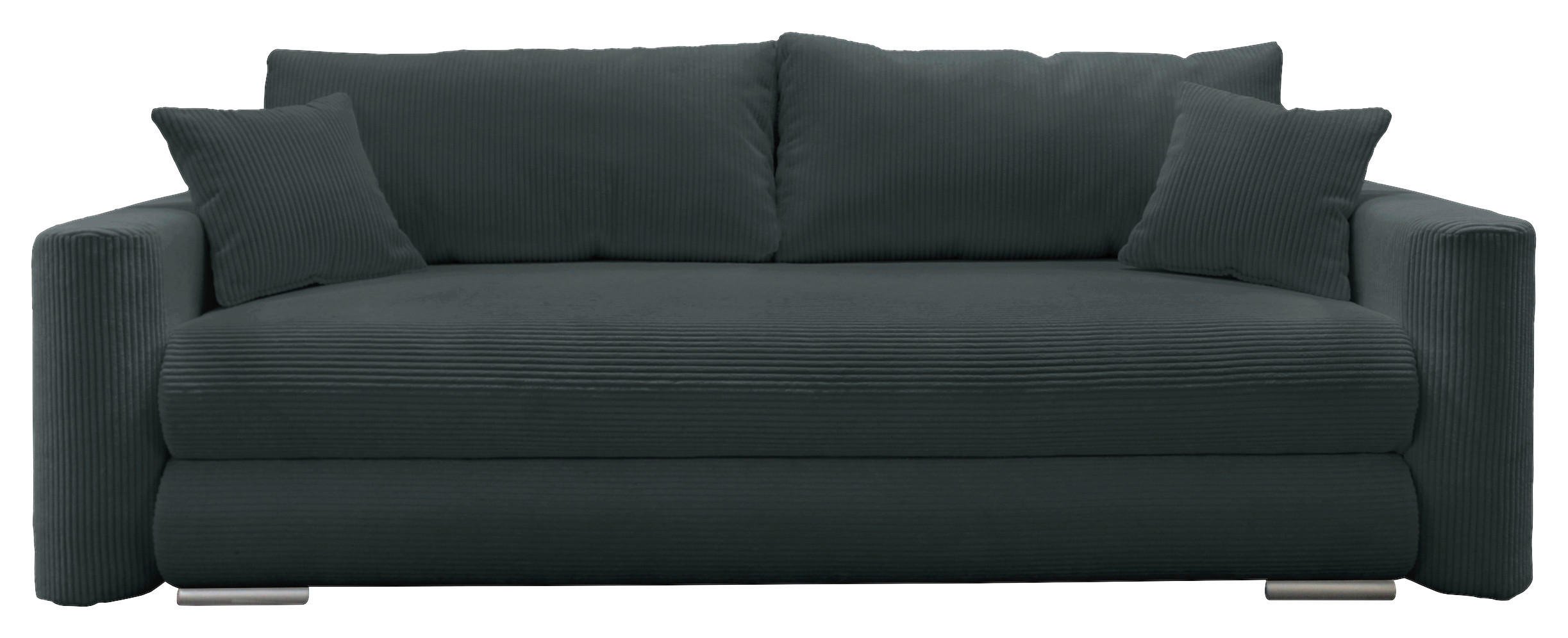 SCHLAFSOFA Cord Dunkelgrau  - Dunkelgrau/Silberfarben, Design, Kunststoff/Textil (232/88/105cm) - MID.YOU