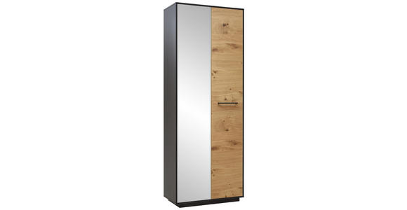GARDEROBENSCHRANK 72/193/37 cm - Eichefarben/Anthrazit, Design, Glas/Holz (72/193/37cm) - Dieter Knoll