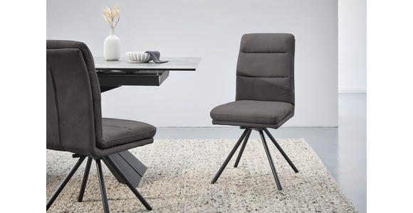 STUHL - Schwarz/Grau, Design, Textil/Metall (46/92,5/65cm) - Cantus