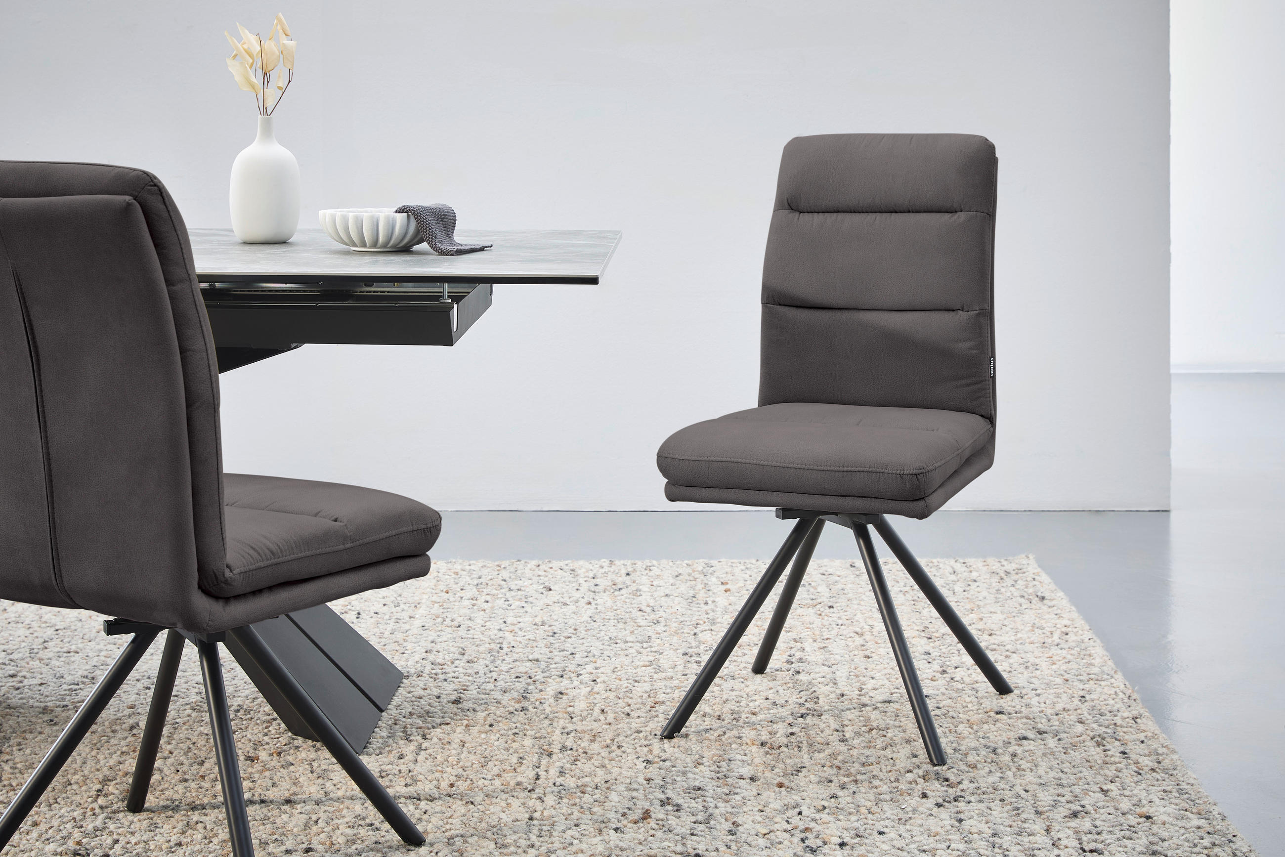 STUHL - Schwarz/Grau, Design, Textil/Metall (46/92,5/65cm) - Cantus