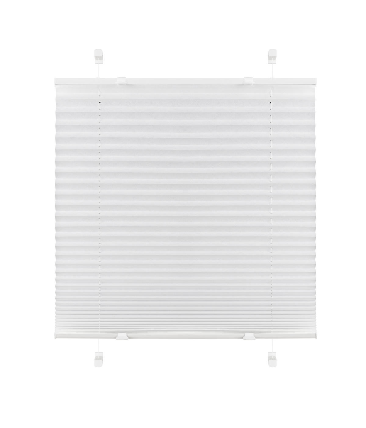 PLISSEE  halbtransparent   50/130 cm   - Weiß, Basics, Textil (50/130cm) - Boxxx