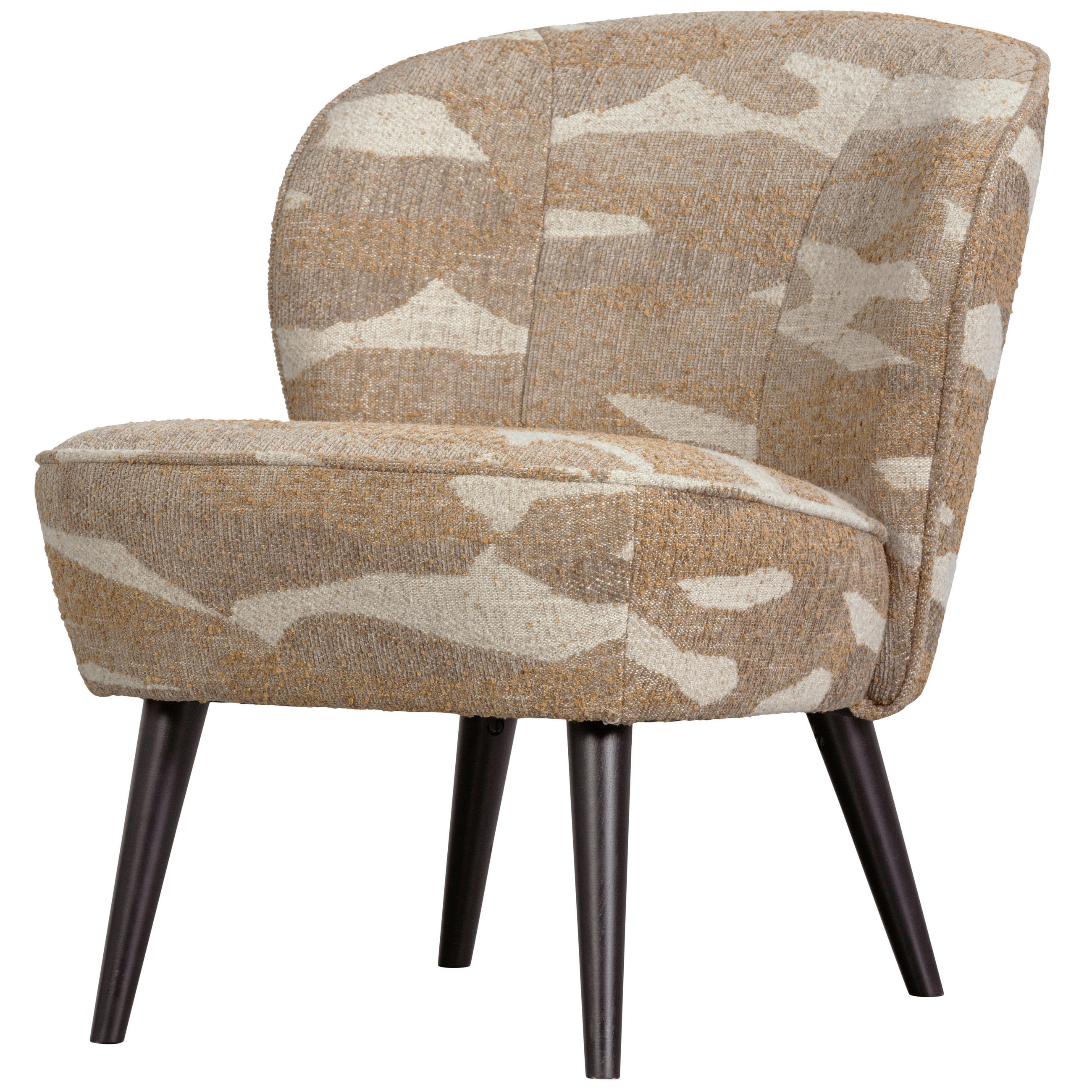 SESSEL in Webstoff Sandfarben  - Sandfarben/Schwarz, Design, Holz/Textil (59/71/70cm) - Livetastic