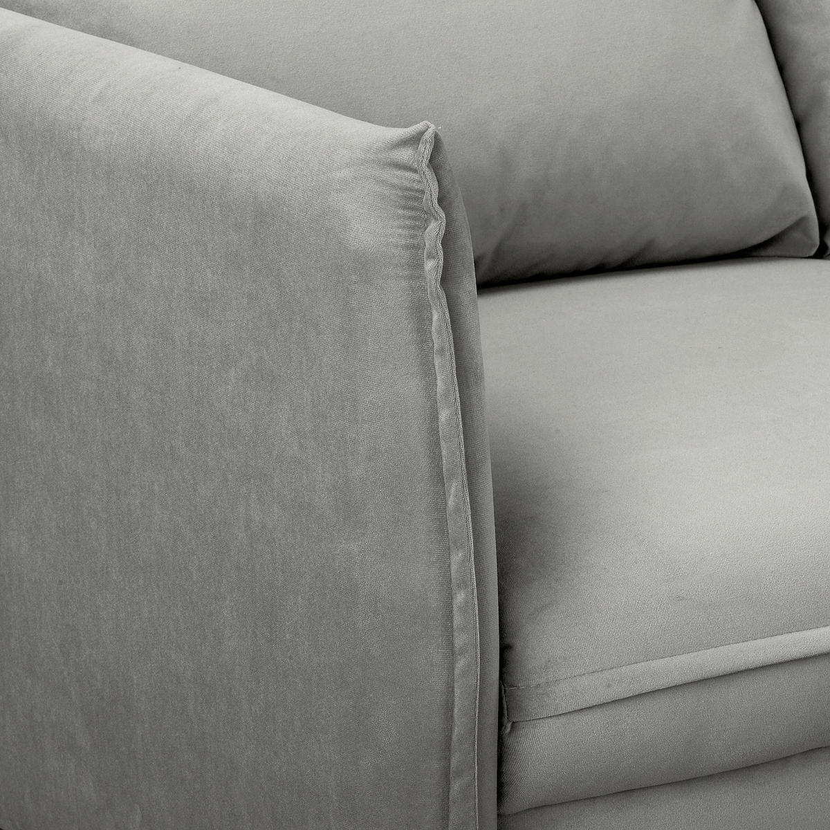 2-SITZER-SOFA JULI in Samt Dunkelgrau  - Dunkelgrau/Schwarz, Design, Holz/Textil (138/86/100cm) - P & B