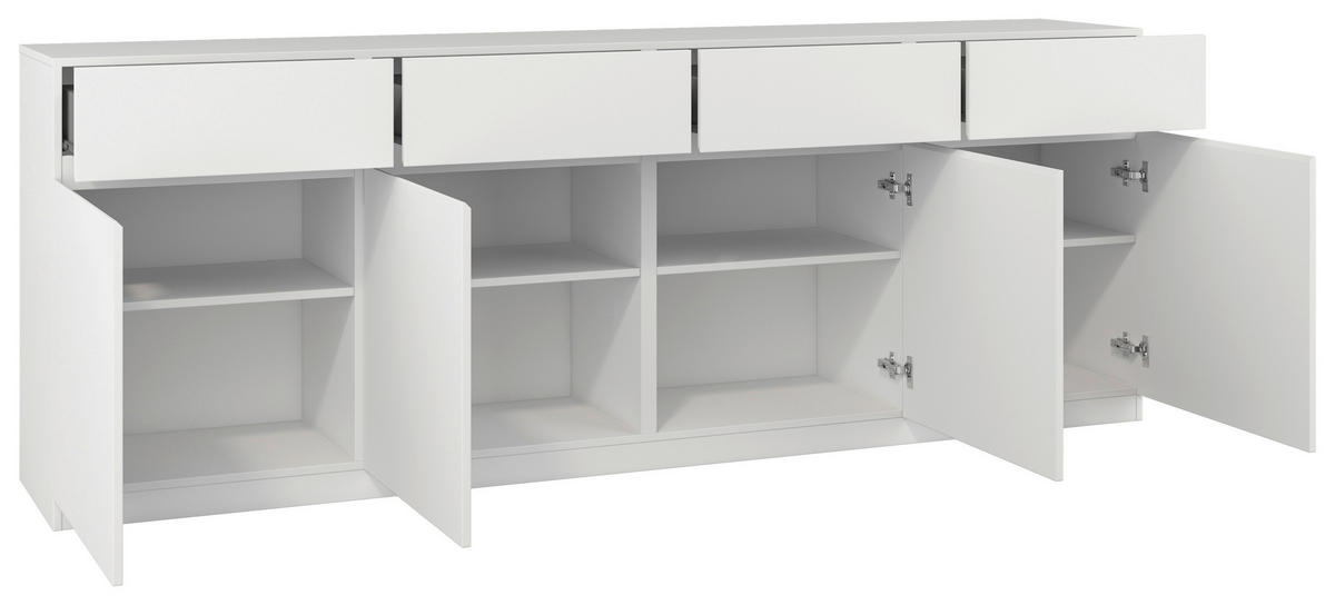 ŠIROKÁ KOMODA, bílá, 225/82,5/40 cm - bílá, Design, kompozitní dřevo (225/82,5/40cm) - MID.YOU