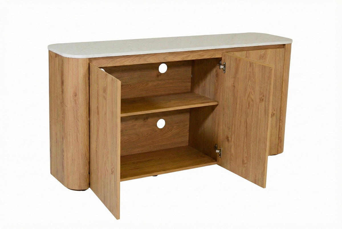 SIDEBOARD  150/74,1/39 cm  - Eichefarben/Weiß, KONVENTIONELL, Holzwerkstoff/Kunststoff (150/74,1/39cm) - MID.YOU