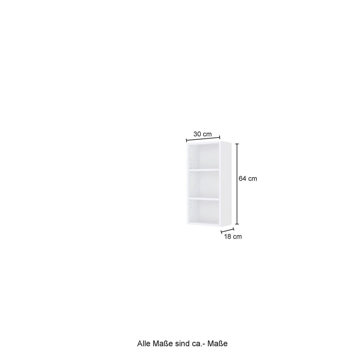 HÄNGESCHRANK 30/64/20 cm  - Alufarben/Graphitfarben, KONVENTIONELL, Holzwerkstoff/Metall (30/64/20cm) - Xora