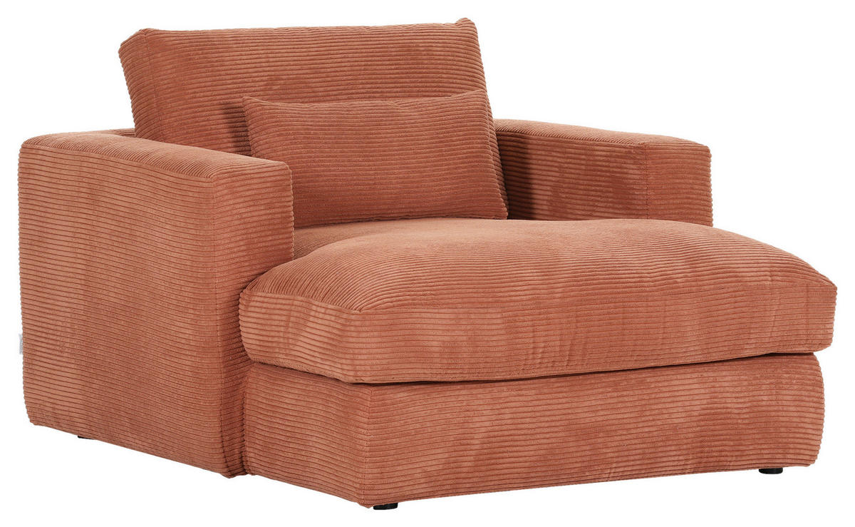 XXL-SESSEL in Cord Orange  - Schwarz/Orange, Romantik / Landhaus, Kunststoff/Textil (120/67/140cm) - Landscape