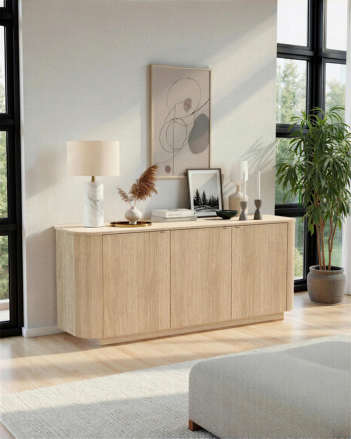 SIDEBOARD  in 181/76/43 cm  - Eichefarben, Design, Holzwerkstoff/Metall (181/76/43cm) - MID.YOU