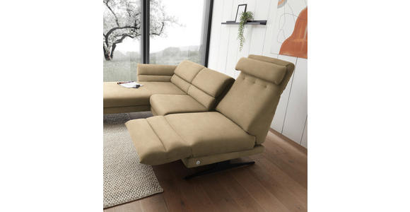 ECKSOFA Senfgelb Flachgewebe  - Senfgelb/Schwarz, Design, Textil/Metall (176-217/279-327cm) - Dieter Knoll