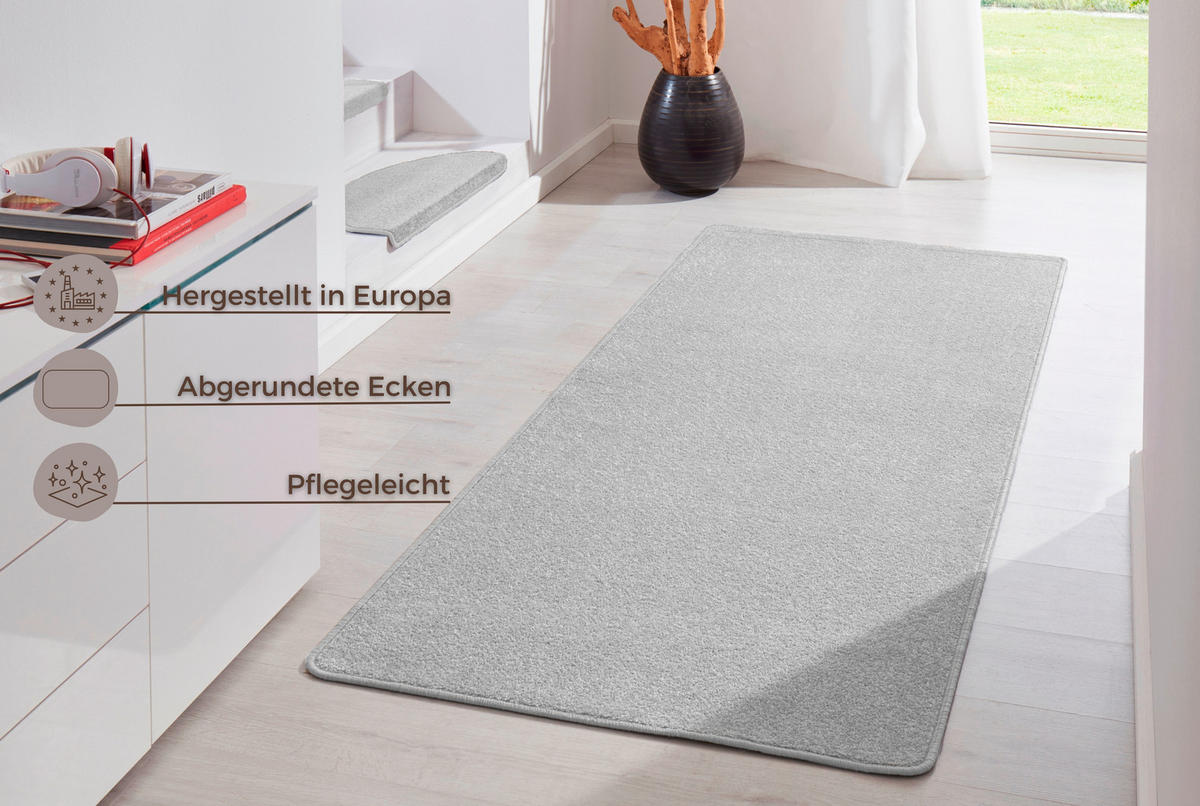 LÄUFER 80/300 cm Fancy  - Hellgrau, Basics, Kunststoff (80/300cm) - Novel