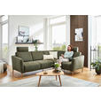 ECKSOFA Olivgrün Flachgewebe  - Eichefarben/Olivgrün, Design, Holz/Textil (238/186cm) - Valnatura