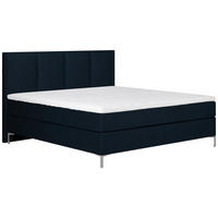 BOXSPRING-ÁGY 180/200 cm  sötétkék  - sötétkék/alumíniumszínű, Modern, textil (180/200cm) - MID.YOU