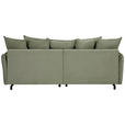 BIGSOFA in Cord Olivgrün - Schwarz/Olivgrün, Design, Textil/Metall (226/91/103cm) - Carryhome