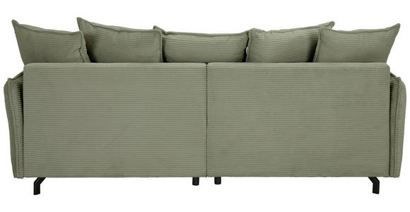 BIGSOFA in Cord Olivgrün - Schwarz/Olivgrün, Design, Textil/Metall (226/91/103cm) - Carryhome