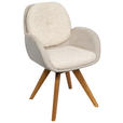 ARMLEHNSTUHL  in Webstoff  - Eichefarben/Beige, Design, Holz/Textil (59/90/64cm) - Linea Natura