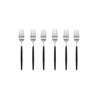 BESTECKSET Siro - Edelst./schw.Griff 6-teilig Edelstahl  für 6 Personen  - Schwarz, Basics, Metall (18,1/11/3,1cm) - Sambonet