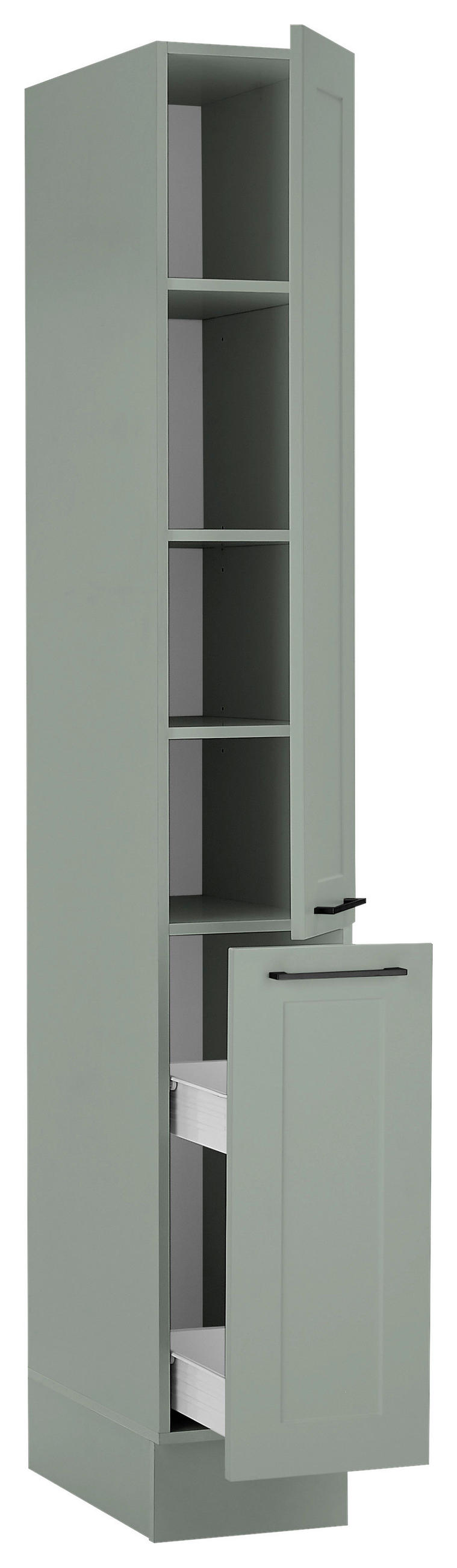 APOTHEKERSCHRANK 30/211/57 cm  in Grün  - Schwarz/Grün, Design, Holzwerkstoff/Metall (30/211/57cm) - MID.YOU