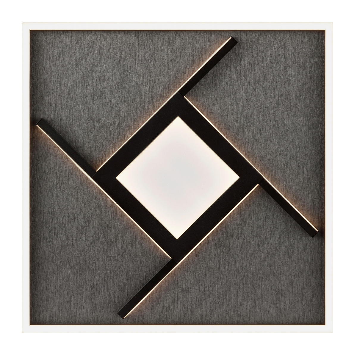 LED-DECKENLEUCHTE   - Schwarz, Design, Kunststoff/Textil (4,7/46/46cm) - Brilliant