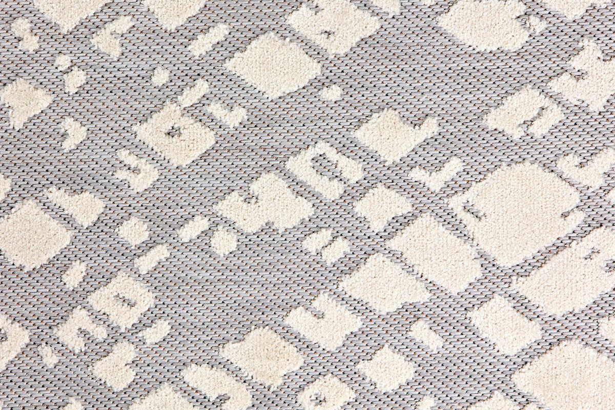 OUTDOORTEPPICH  für Terrasse und Balkon 160/230 cm Serina Grau, Weiß  - Weiß/Grau, Basics, Kunststoff (160/230cm) - Astra