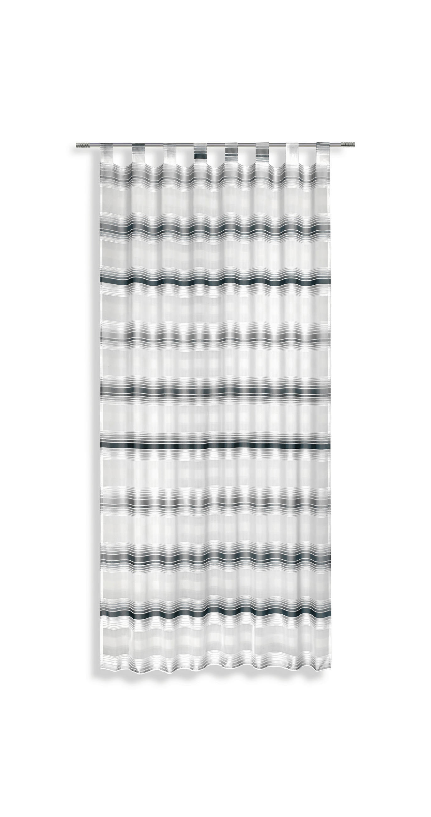 Vorhang Mit Schlaufen Und Band Fianna 140x245 Cm Silber/ Weiß