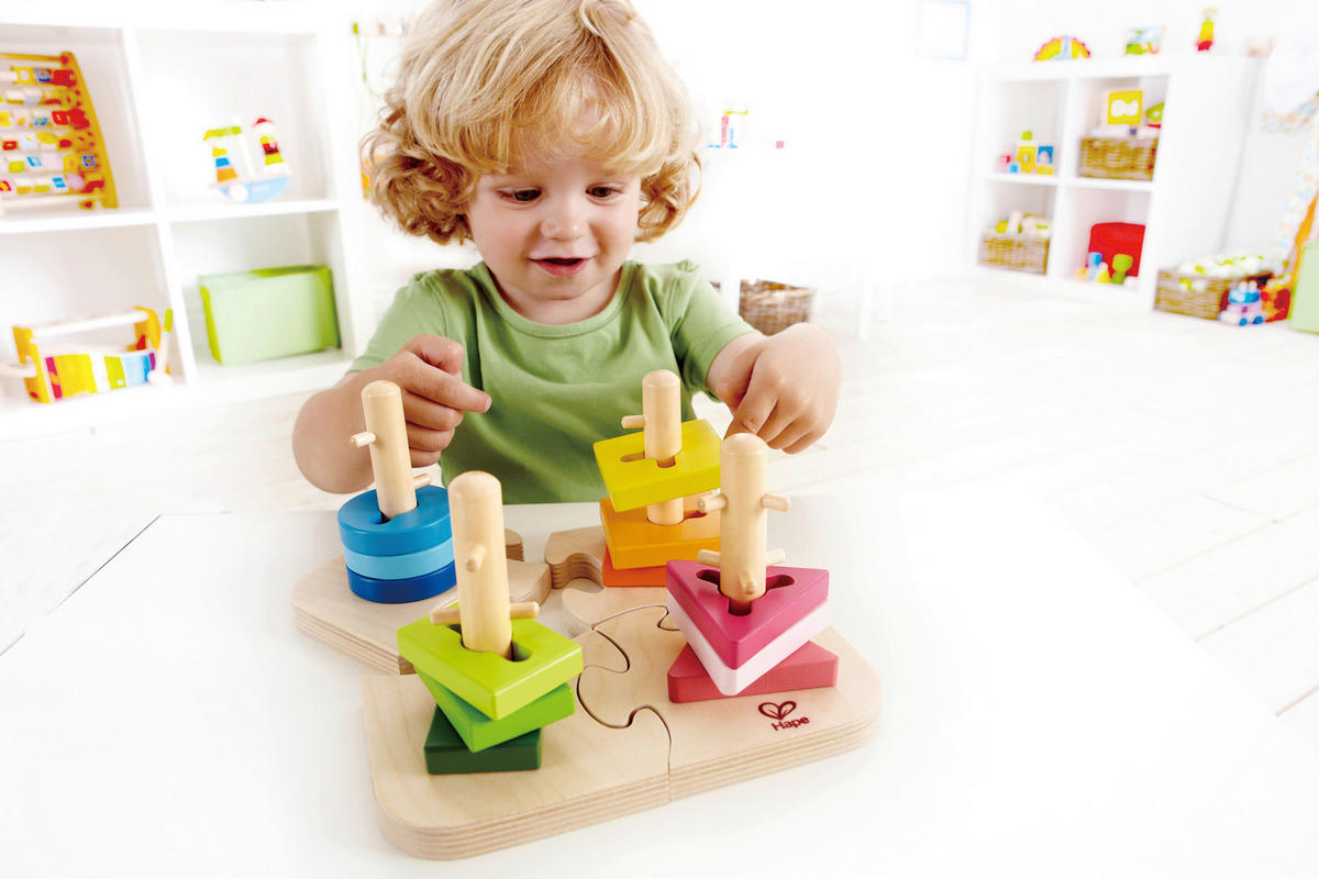 PUZZLE - Multicolor, Basics, Holz/Holzwerkstoff (19,7/19,7/11,6cm) - Hape