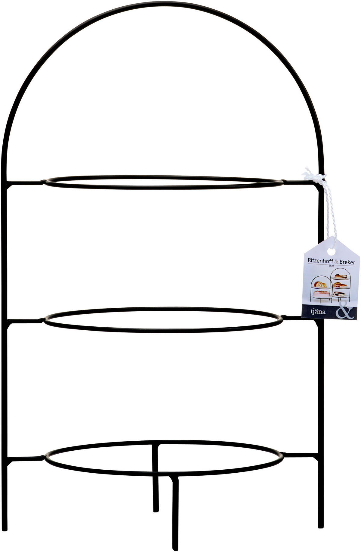 ETAGERE 3-stöckig - Schwarz, Basics, Metall (23/27cm) - Ritzenhoff Breker