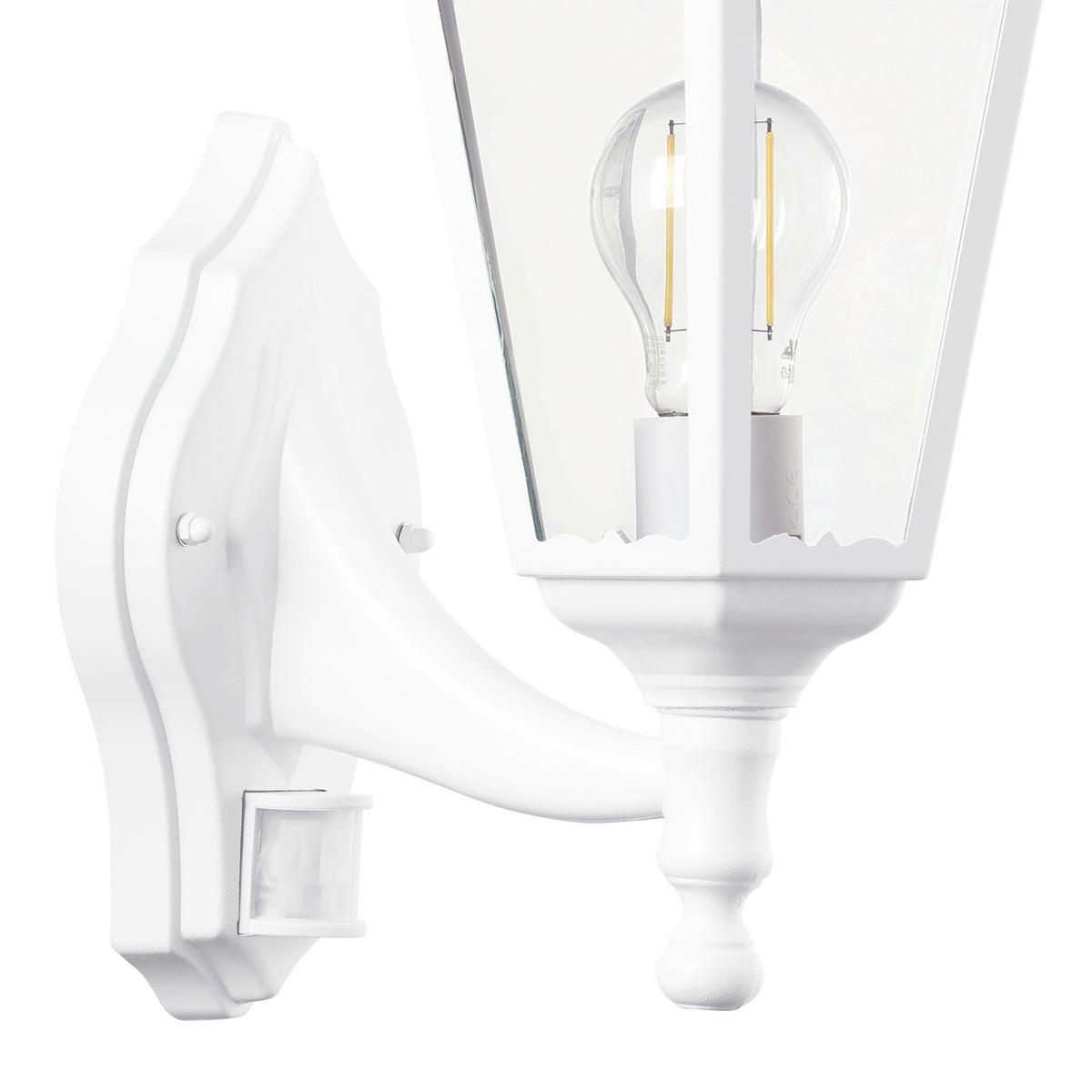 VONKAJŠIE NÁSTENNÉ SVIETIDLO, 20 cm  - číra/biela, Basics, kov/sklo (20cm) - Eglo