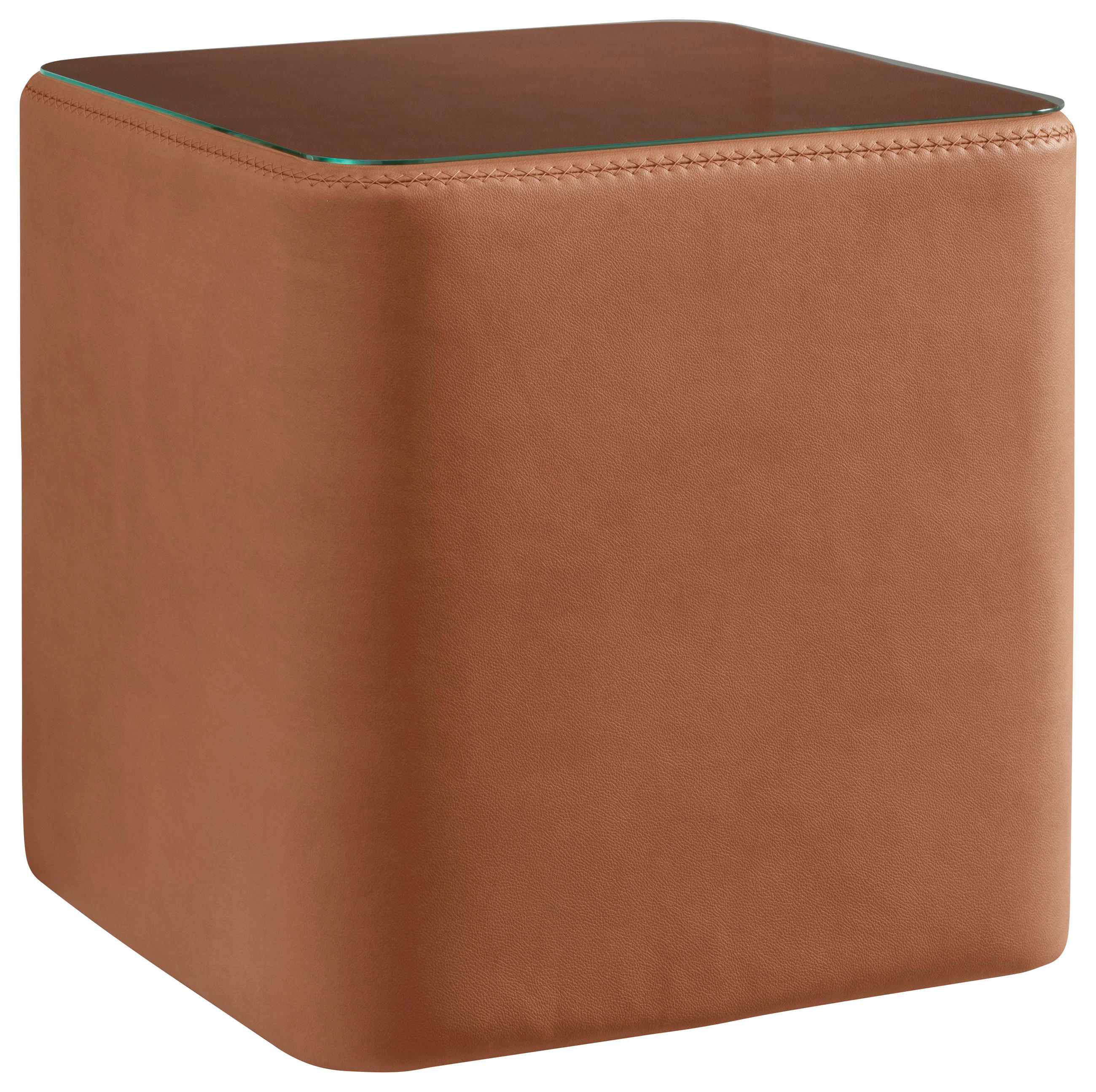 NACHTKÄSTCHEN 48/48/48 cm  in Braun, Cognac  - Cognac/Schwarz, KONVENTIONELL, Glas/Kunststoff (48/48/48cm) - Beldomo - Sleep