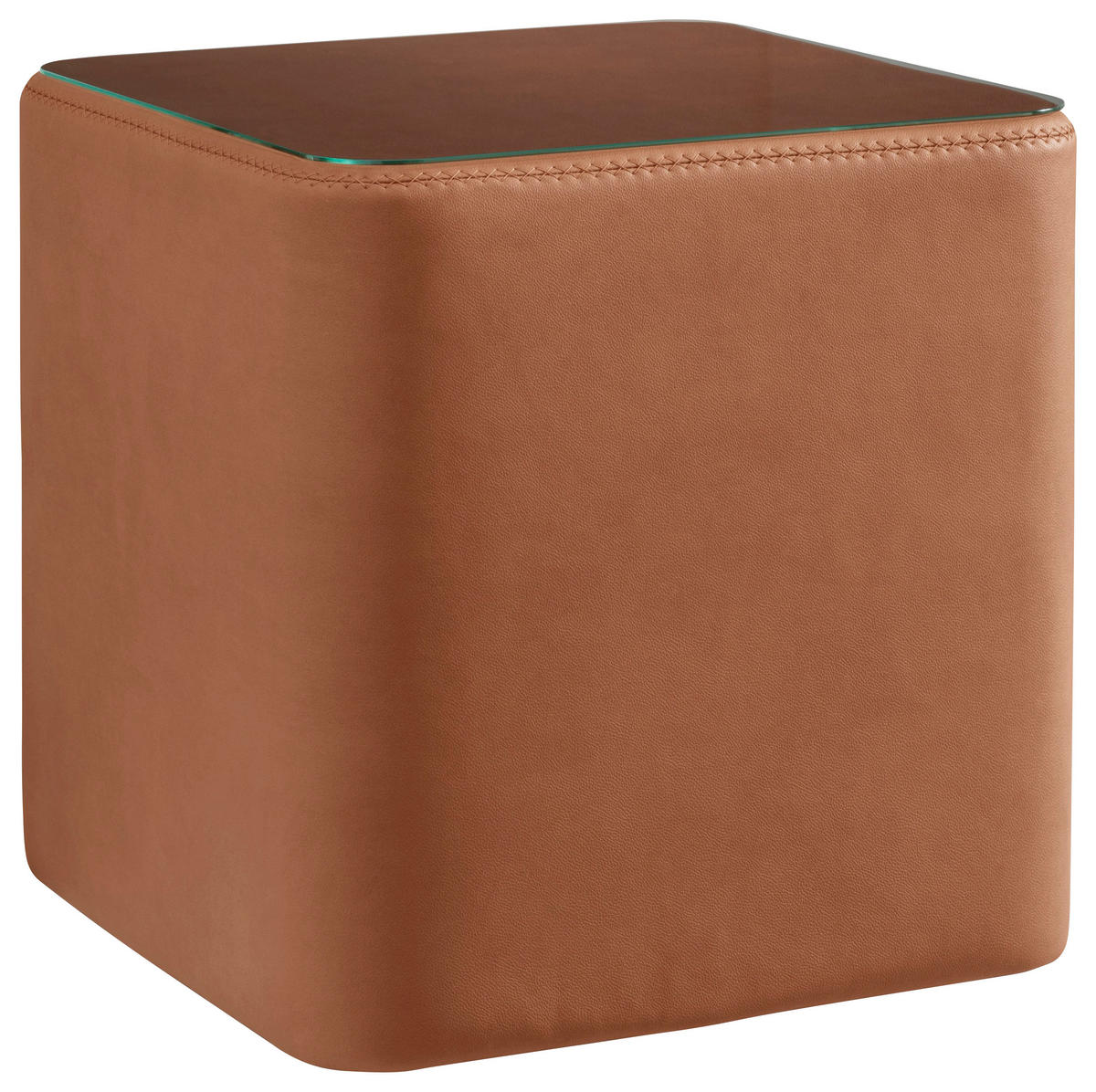 NACHTTISCH 48/48/48 cm  in Braun, Cognac  - Cognac/Schwarz, Konventionell, Glas/Kunststoff (48/48/48cm) - Beldomo - Sleep