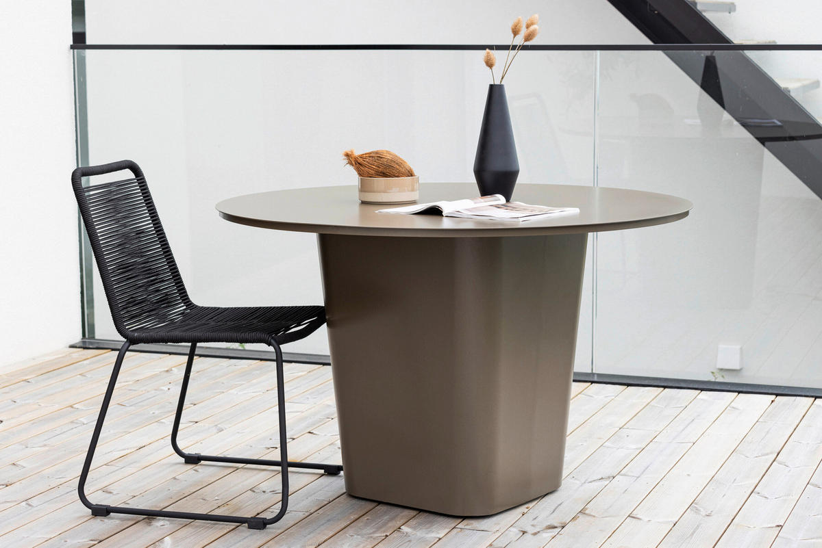 UTEBORD metall rund  - brun, Modern, metall (120/75cm) - Gardenson