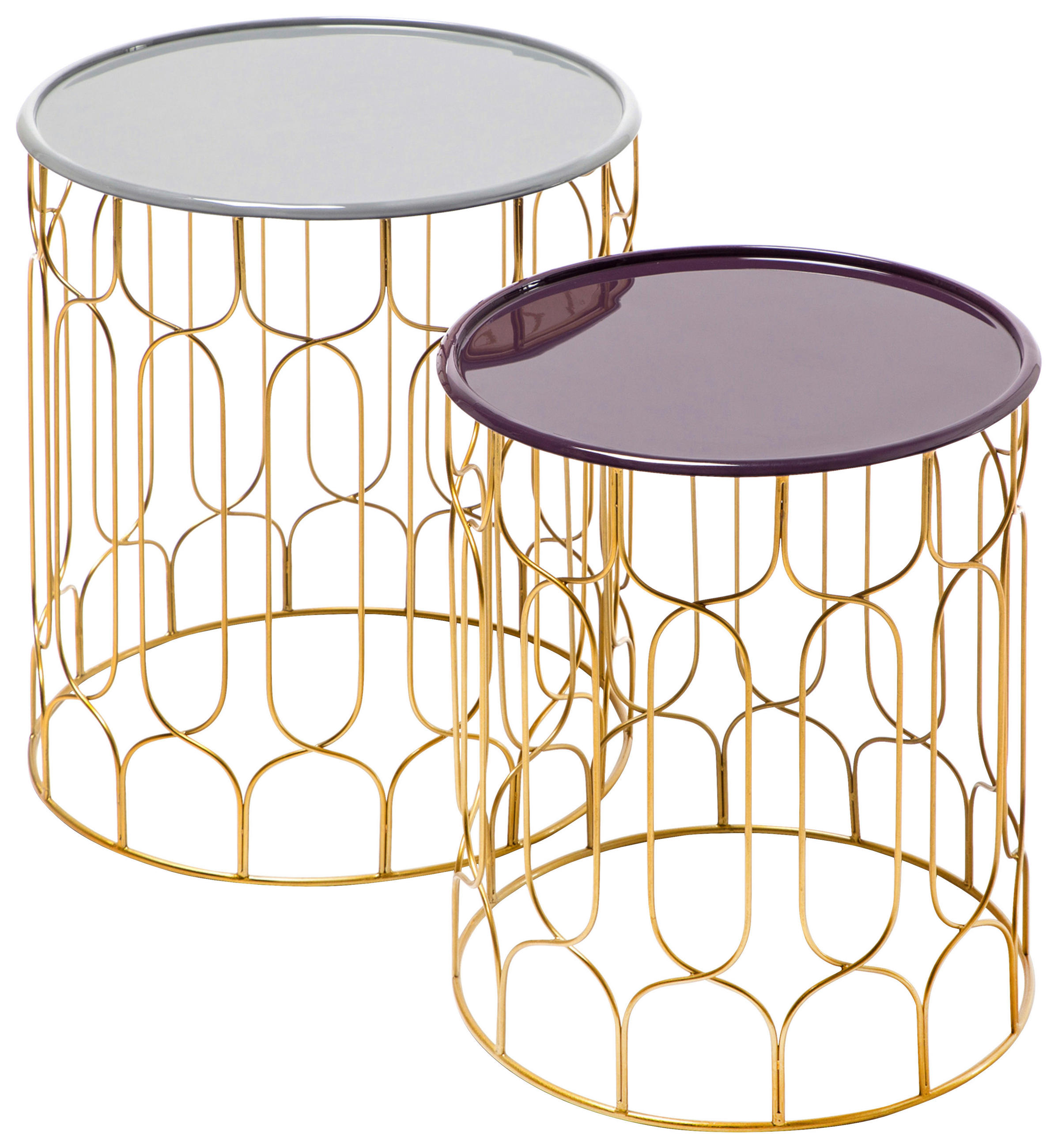 BEISTELLTISCHSET in Metall  - Goldfarben, Design, Metall - Kayoom