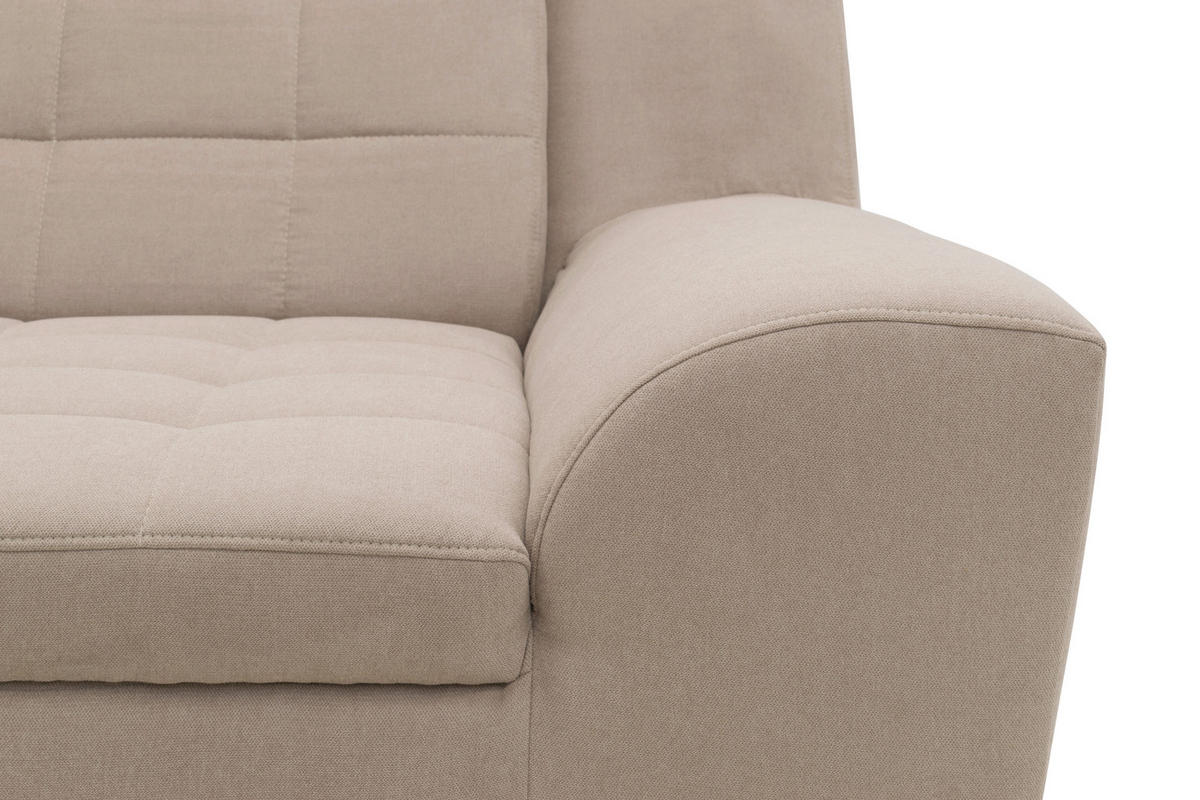 ECKSOFA MORTON Taupe Mikrofaser  - Taupe/Chromfarben, MODERN, Textil/Metall (304/200/84cm) - MID.YOU