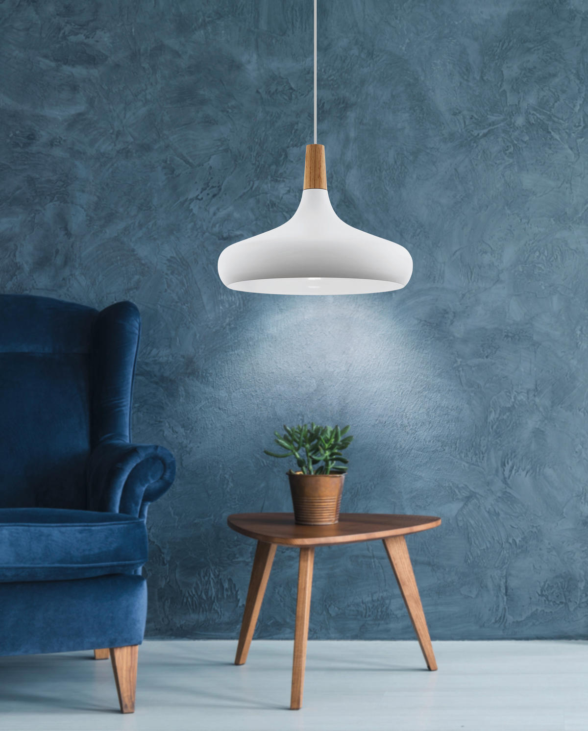 HÄNGELEUCHTE Sabinar 40/110 cm   - Silberfarben/Braun, Design, Holz/Metall (40/110cm) - Eglo