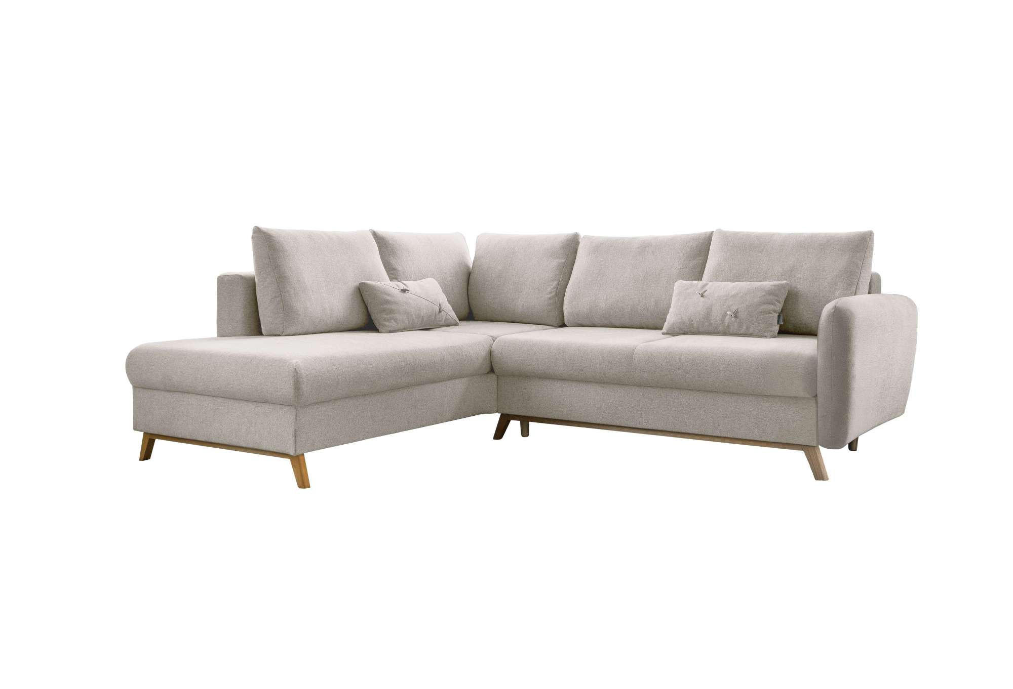 HÖRNSOFFA i chenille beige  - beige/naturfärgad, trä/textil (202/242cm) - MID.YOU