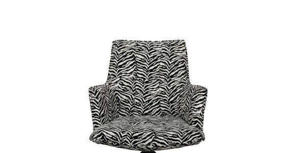ARMLEHNSTUHL in Eisen Jacquard - Schwarz/Weiß, Design, Textil/Metall (59/89,5/63cm) - Novel