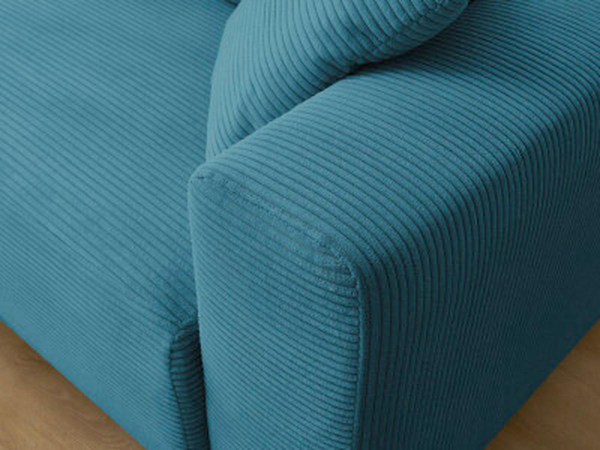 ECKSOFA Ottomane links  ATILLA Hellblau Cord  - Schwarz/Hellblau, MODERN, Kunststoff/Textil (149/244cm)