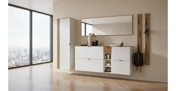 GARDEROBE 7-teilig  in 305/179/37 cm  - Weiß/Eiche Artisan, Design, Holzwerkstoff (305/179/37cm) - Voleo