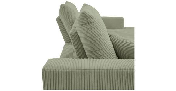 ECKSOFA Olivgrün Cord  - Schwarz/Olivgrün, KONVENTIONELL, Textil/Metall (250/185cm) - Carryhome