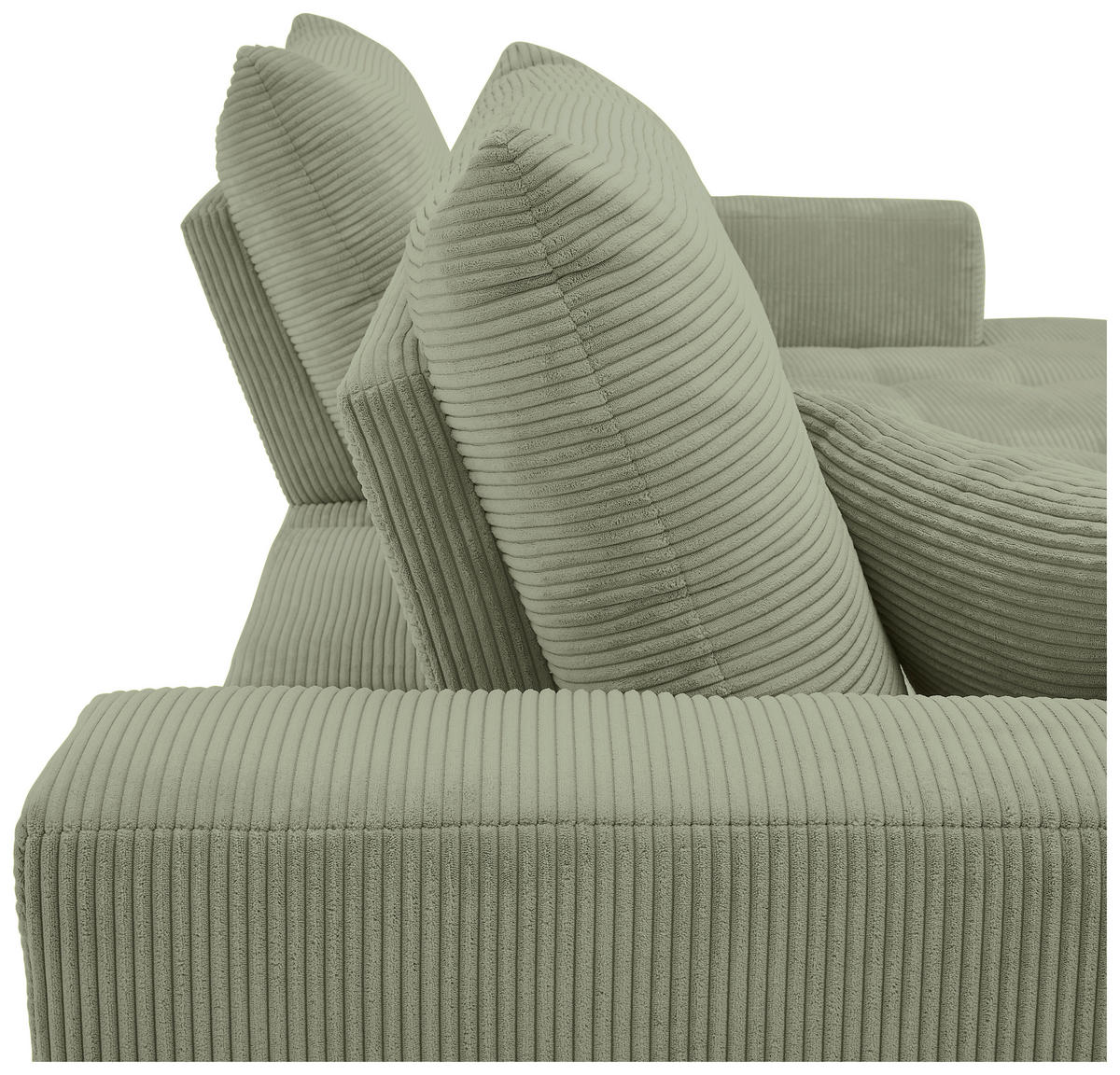 ECKSOFA in Cord Olivgrün  250/175 cm  - Schwarz/Olivgrün, KONVENTIONELL, Textil/Metall (250/175cm) - Carryhome