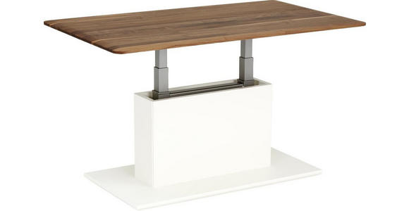 COUCHTISCH in Holz, Holzwerkstoff 110/65/46-65 cm - Nussbaumfarben/Weiß, Design, Holz/Holzwerkstoff (110/65/46-65cm) - Moderano
