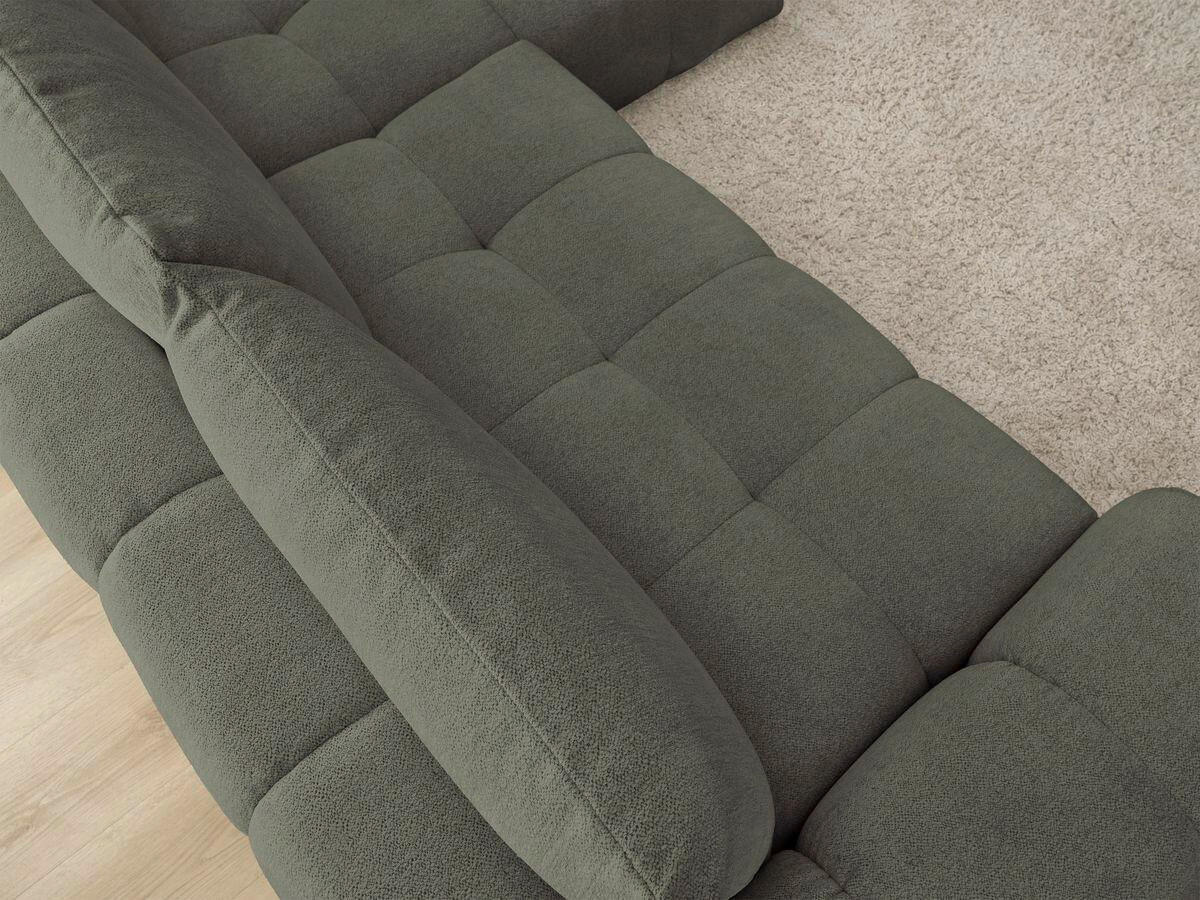 ECKSCHLAFSOFA EVEREST  mit Rücken echt, Armteil links, Armteil rechts Flachgewebe Grün  - Schwarz/Grün, MODERN, Kunststoff/Textil (318/180cm) - Livetastic
