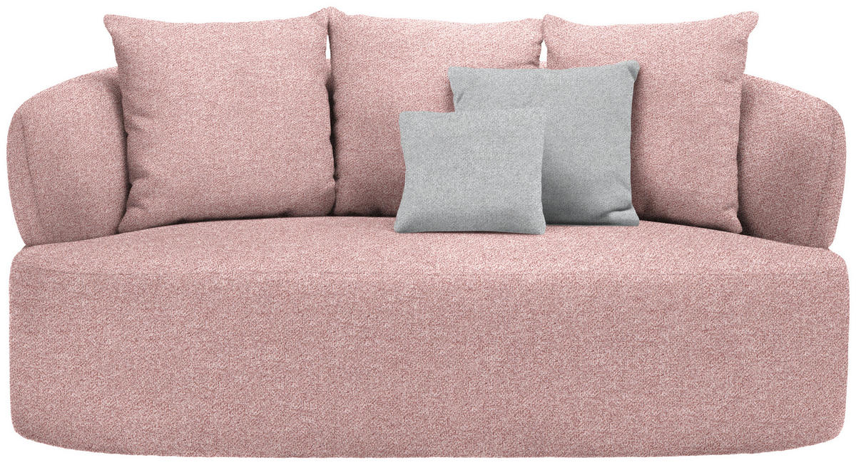 2-SITZER-SOFA in Flachgewebe Altrosa  - Schwarz/Altrosa, MODERN, Kunststoff/Textil (177/86/105cm) - Hom`in