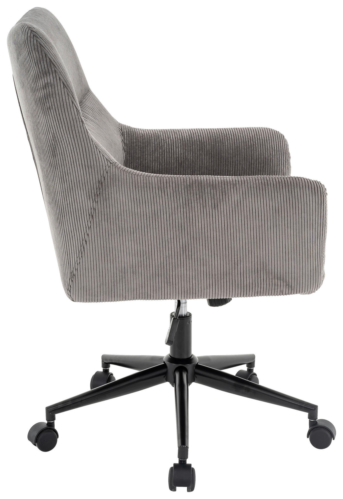 DREHSTUHL Cord Grau, Schwarz  - Schwarz/Grau, Design, Textil/Metall (64/90-98/68cm) - Carryhome